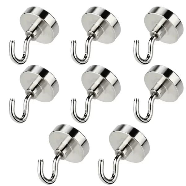 1 2 4 8 Pcs Super Strong Neodymium Magnetic Hook Fridge Magnets Quick Hook For Home 1/2/4/8 Pcs Super Strong Neodymium Magnetic Hook Fridge Magnets Quick Hook For Home Kitchen Accessories Home Improvement