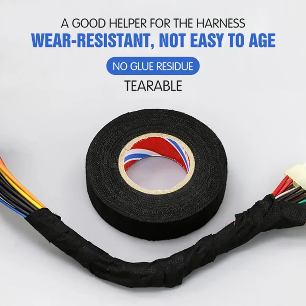 1 Pc Heat Resistant Adhesive Cloth Fabric Tape Home Improvement Car Auto Cable Harness Wiring Loom 1 Pc Heat Resistant Adhesive Cloth Fabric Tape Home Improvement Car Auto Cable Harness Wiring Loom Width 9/15/19/25/32 MM