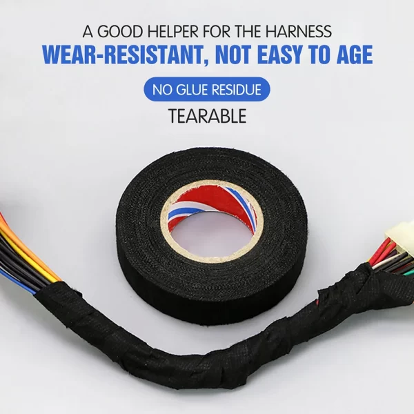 1 Pc Heat Resistant Adhesive Cloth Fabric Tape Home Improvement Car Auto Cable Harness Wiring Loom Width 9/15/19/25/32 MM