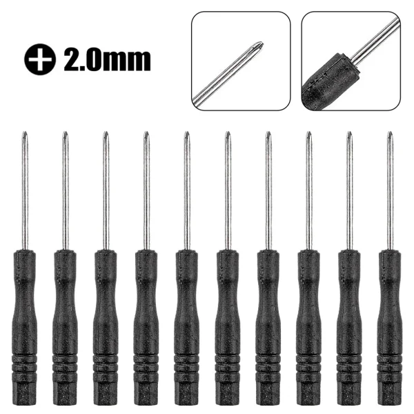 10pcs Black Handle Cross Slotted Screwdriver 3.22Inch Mini Screwdriver Home Appliance Toy Small Screwdriver Small Screwdriver - Image 2