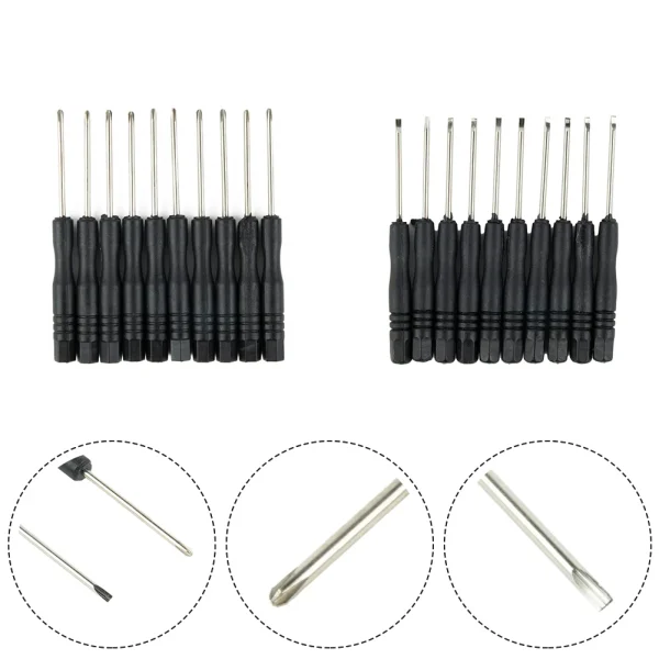 10pcs Black Handle Cross Slotted Screwdriver 3.22Inch Mini Screwdriver Home Appliance Toy Small Screwdriver Small Screwdriver - Image 5