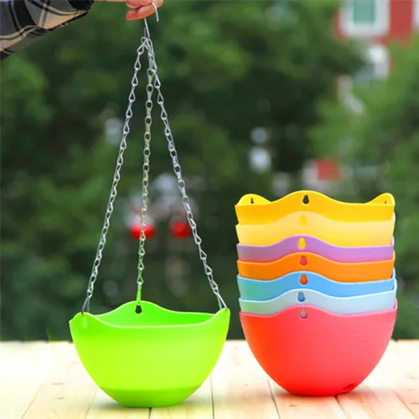 1Pc 40/50cm Imitation Rattan Hanging Basket Flower Pot Chain With 3 Hooks Chains Plants Plant Grow Basin Home Garden Decor - Image 3