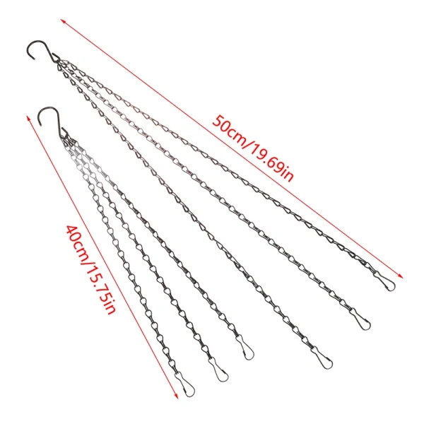 1Pc 40/50cm Imitation Rattan Hanging Basket Flower Pot Chain With 3 Hooks Chains Plants Plant Grow Basin Home Garden Decor - Image 6