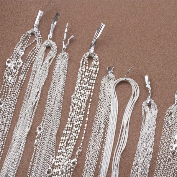 1pcs 925 Sterling Silver 16 30 Inches Rolo Bead Figaro Chain Necklace for Men Women 9 3 1pcs 925 Sterling Silver 16-30 Inches Rolo Bead Figaro Chain Necklace for Men Women 9 Designs Fashion Jewelry