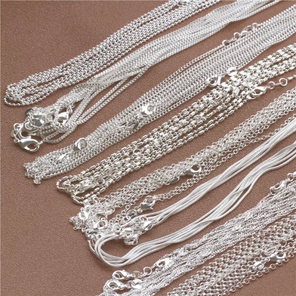 1pcs 925 Sterling Silver 16 30 Inches Rolo Bead Figaro Chain Necklace for Men Women 9 1pcs 925 Sterling Silver 16-30 Inches Rolo Bead Figaro Chain Necklace for Men Women 9 Designs Fashion Jewelry