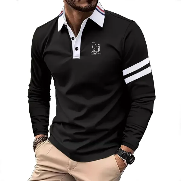 2024 New Men's Long sleeved Slim Fit Polo Shirt Fashion Spring and Autumn Men's Shirts