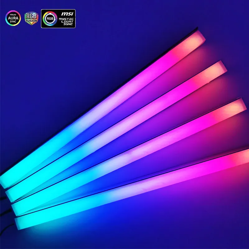 30cm Aluminum Alloy RGB PC Case LED Strip Magnetic Computer Light Bar 5V/3PIN ARGB Motherboard Light-Strip PC Game Light DIY 1 30cm Aluminum Alloy RGB PC Case LED Strip Magnetic Computer Light Bar 5V/3PIN ARGB Motherboard Light-Strip PC Game Light DIY