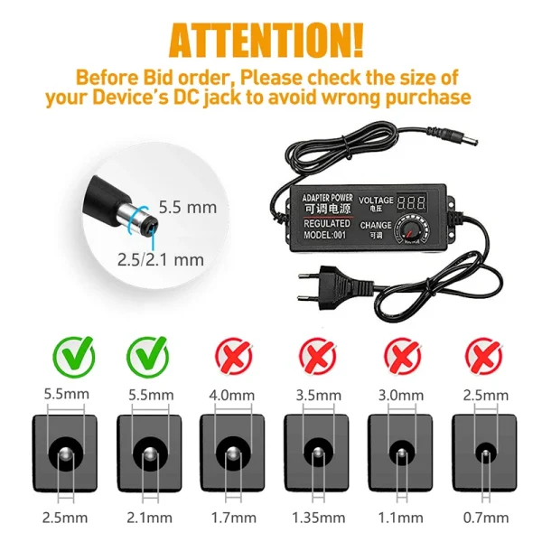 3V 9V 12V 24V 36V Adjustable AC DC Power Supply Adapter 12 V Volt 1A 2A 3A 5A 10A With Jack Adapter Plug Female Home Appliance - Image 4
