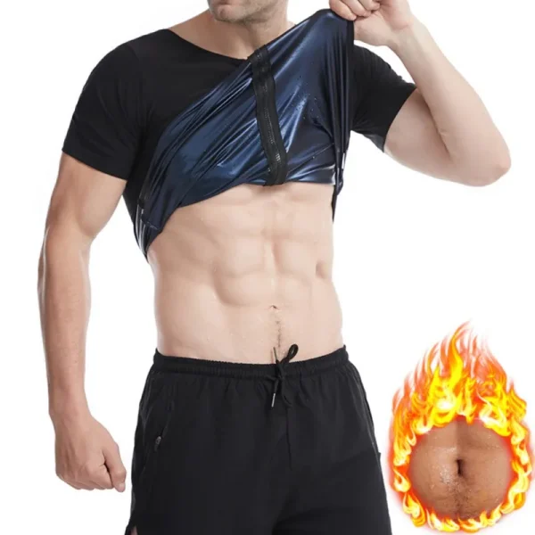 5XL Men Shaperwear Waist Traine Sauna Sweat Vest Body Shaper Cincher Corset T-Shirts Slimming - Image 2