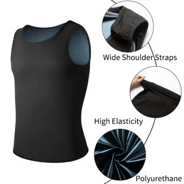 5XL Men Shaperwear Waist Traine Sauna Sweat Vest Body Shaper Cincher Corset T-Shirts Slimming - Image 6