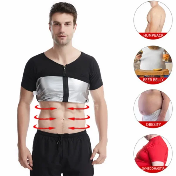 5XL Men Shaperwear Waist Traine Sauna Sweat Vest Body Shaper Cincher Corset T-Shirts Slimming