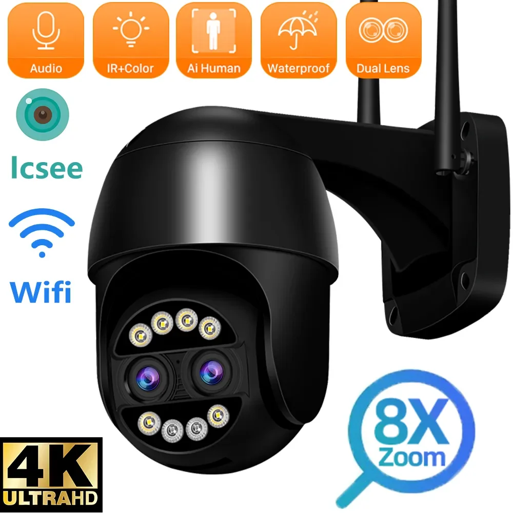 ANBIUX 8MP PTZ IP Camera 8x Zoom Dual-Lens Human Detect CCTV Camera 4MP Smart Home Outdoor Wifi Surveillance Camera ICSEE 1 ANBIUX 8MP PTZ IP Camera 8x Zoom Dual-Lens Human Detect CCTV Camera 4MP Smart Home Outdoor Wifi Surveillance Camera ICSEE