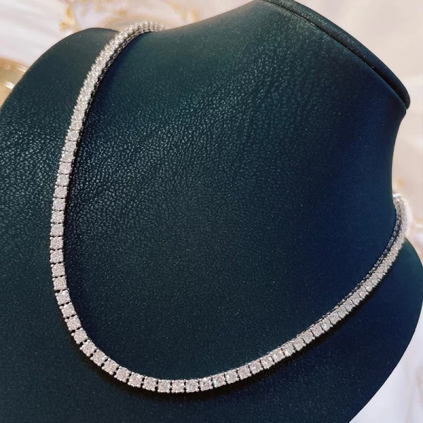 Aazuo Fine jewerly 18K Gold Real Diamonds 8.85ct F VS Luxury Classic Tennis Necklace Gife For Woman Senior Party Charm Jewelry - Image 2