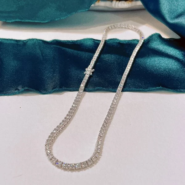 Aazuo Fine jewerly 18K Gold Real Diamonds 8.85ct F VS Luxury Classic Tennis Necklace Gife For Woman Senior Party Charm Jewelry - Image 5