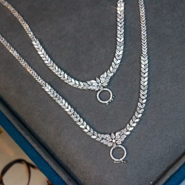 Aazuo Premium jewelry 18K Pure White Gold Real Diamond 7.0ct Luxury Phoenix Necklace Gifted For Women High Class Banquet Party - Image 5