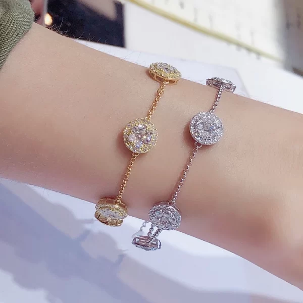 Aazuo Real 18K White Gold Yellow Gold Real Diamonds 2.5ct Fine Jewelry Bracelet gifted for Women Birthday Party Au750 - Image 4