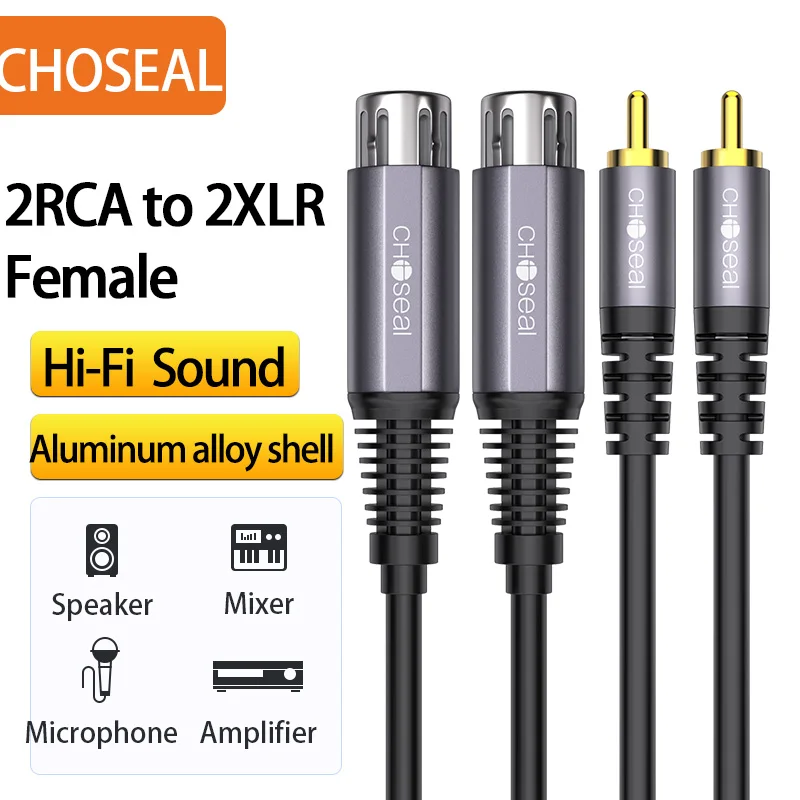 CHOSEAL 2 XLR Female to 2 RCA Male Cable HiFi Stereo Audio RCA to XLR Speaker Microphone Amplifier Mixer Patch Cable 7 Ae44125b4409545b5ba8cc63f5cda39c0P CHOSEAL 2 XLR Female to 2 RCA Male Cable HiFi Stereo Audio RCA to XLR Speaker Microphone Amplifier Mixer Patch Cable