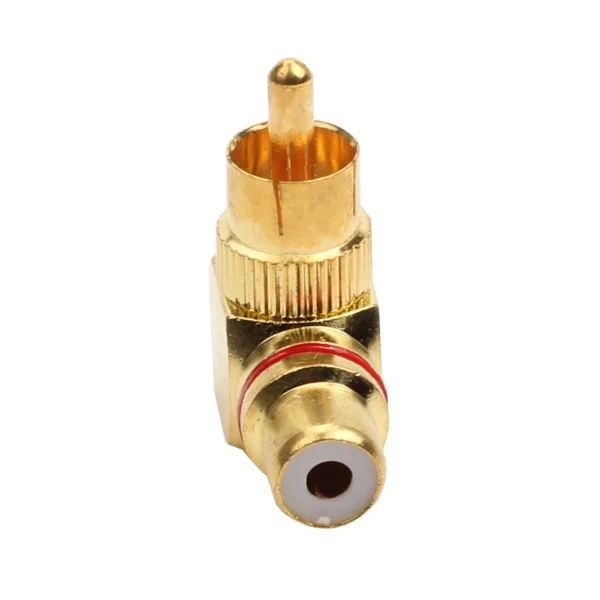 Audio Equipment Mixers RCA Adapter Audio Adapter L Shape 1pcs 90Degree Elbow Gold Male To Female Metal Plug RCA - Image 5
