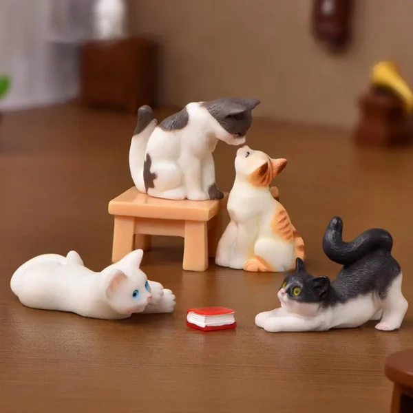 Cat Ornament Animal Image Toy Realistic Mini Cat Crafts Miniatures Figurines Home Decor - Image 2