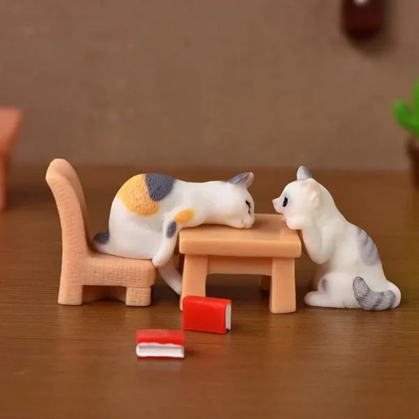 Cat Ornament Animal Image Toy Realistic Mini Cat Crafts Miniatures Figurines Home Decor - Image 3