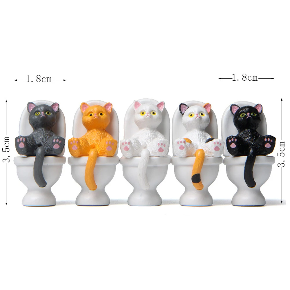 Cat on Toilet Resin Home Decoration Action Figure Dollhouse Landscape Accessories Fairy Garden Miniatures Desktop Model Ornament 4 Cat on Toilet Resin Home Decoration Action Figure Dollhouse Landscape Accessories Fairy Garden Miniatures Desktop Model Ornament - Image 4
