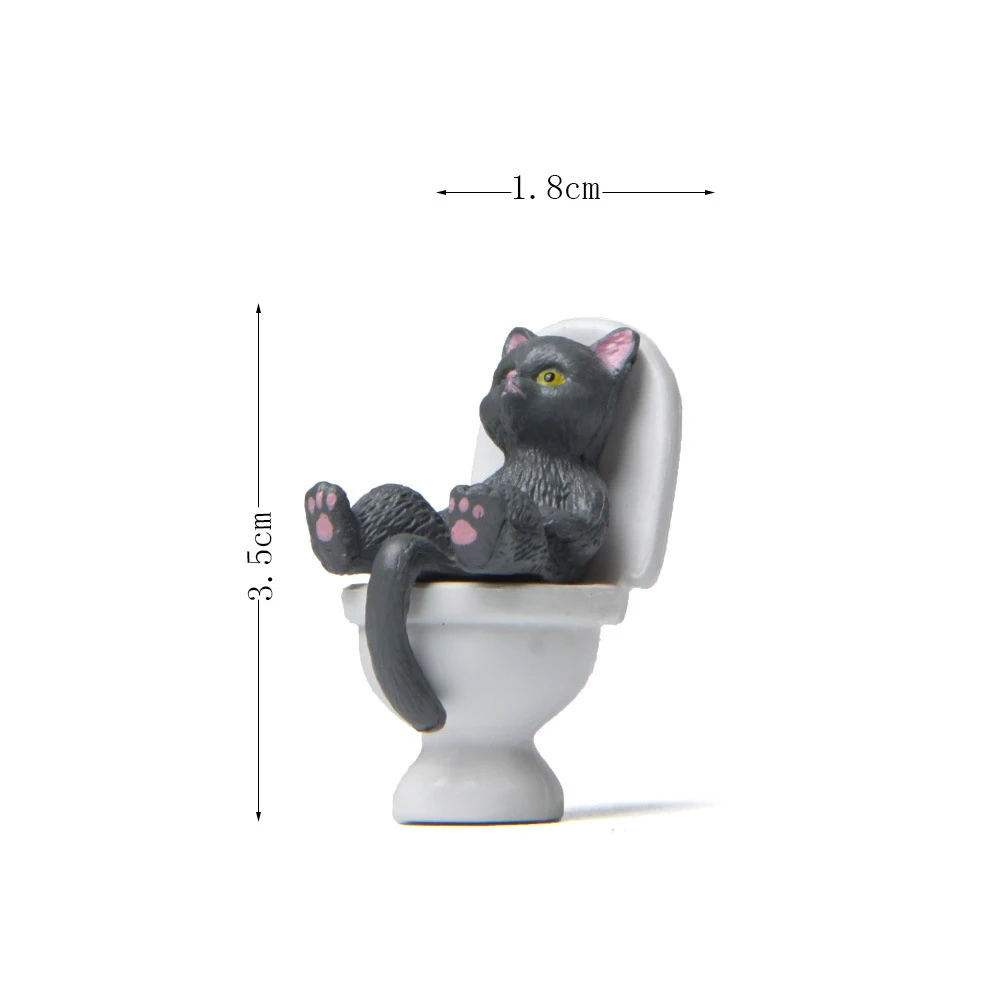 Cat on Toilet Resin Home Decoration Action Figure Dollhouse Landscape Accessories Fairy Garden Miniatures Desktop Model Ornament 6 Cat on Toilet Resin Home Decoration Action Figure Dollhouse Landscape Accessories Fairy Garden Miniatures Desktop Model Ornament - Image 6