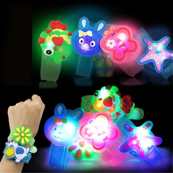 Creative Cartoon Luminous Bracelets Boys Girls Flash Wrist Band Glow In Dark Watch Children's Day Birthday Jewelry Gifts