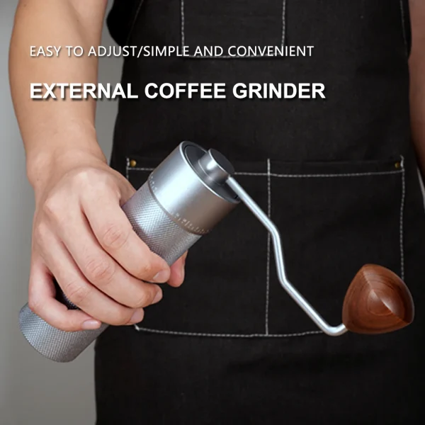 External 1.0 Manual Coffee Grinder High Quality Portable Titanium Plated 7 Star Stainless Steel Burr For Espresso Kitchen Tools