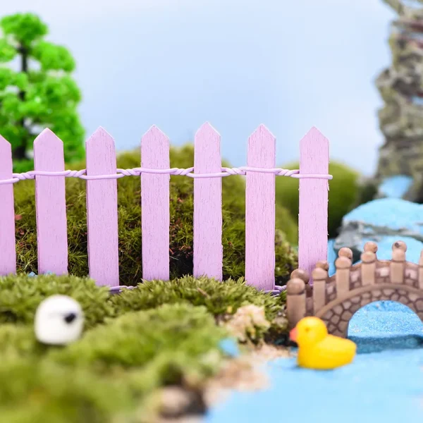 Fairy Garden Fence 90 x 5cm Mini Wooden Fence Miniature DIY Fairy Garden Accessories Wood Barrier Dollhouse Home Craft Decor - Image 5
