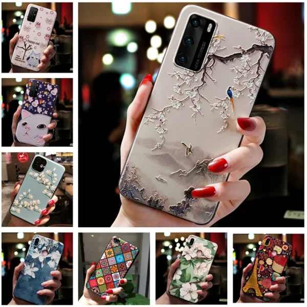 For Umidigi A9 Pro Case Floral Relief Soft Silicon Phone Cover For UMIDIGI Bison Back Cases For UmidigiA9 Pro A 9 A9Pro Bison GT