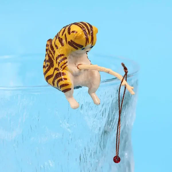 Funny Cats Fishing Figurine Cat Sculpture Sitting Fishing Cat Resin Ornament Fish Tank Landscaping Aquarium Home Decoration - Image 5