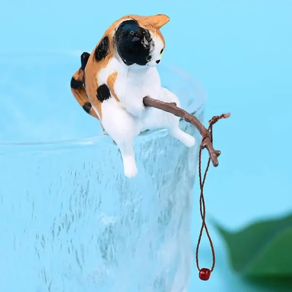 Funny Cats Fishing Figurine Cat Sculpture Sitting Fishing Cat Resin Ornament Fish Tank Landscaping Aquarium Home Decoration - Image 6