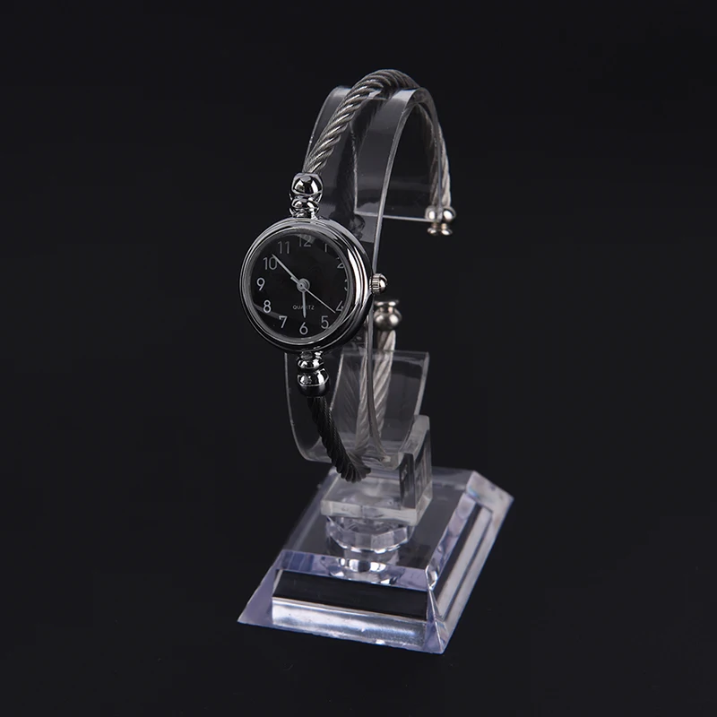 H06b0e7c2007540a2ad68b1460f0b9386m 10CM Plastic Wrist Watch Display Rack Holder Sale Show Case Stand Tool Clear Jewelry Packaging Total Height Watch Display Stand