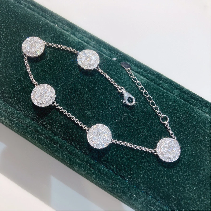 H0ad5e2a6f66e4663889d809ec2bdfb9c3 Aazuo Real 18K White Gold Yellow Gold Real Diamonds 2.5ct Fine Jewelry Bracelet gifted for Women Birthday Party Au750