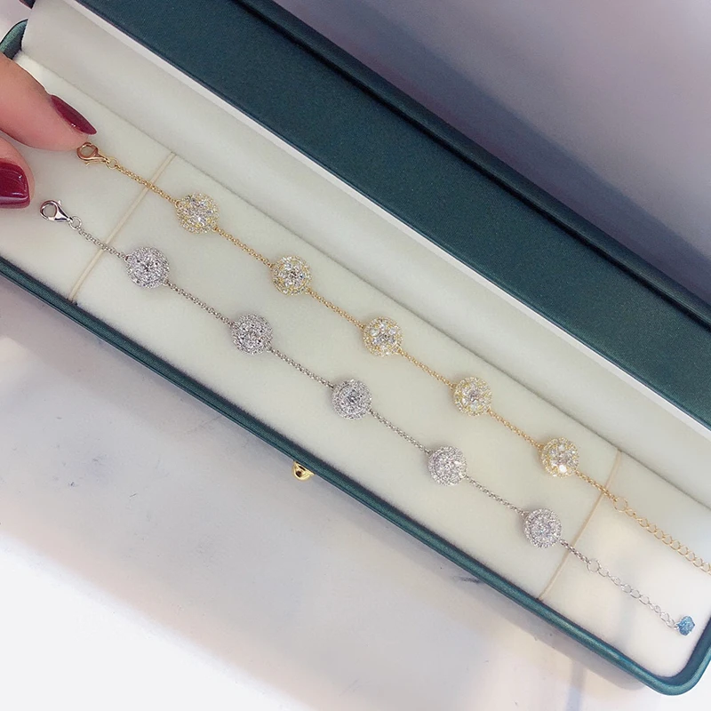 H1a791cdad3b44eda9986ef1d42b0ea19w Aazuo Real 18K White Gold Yellow Gold Real Diamonds 2.5ct Fine Jewelry Bracelet gifted for Women Birthday Party Au750