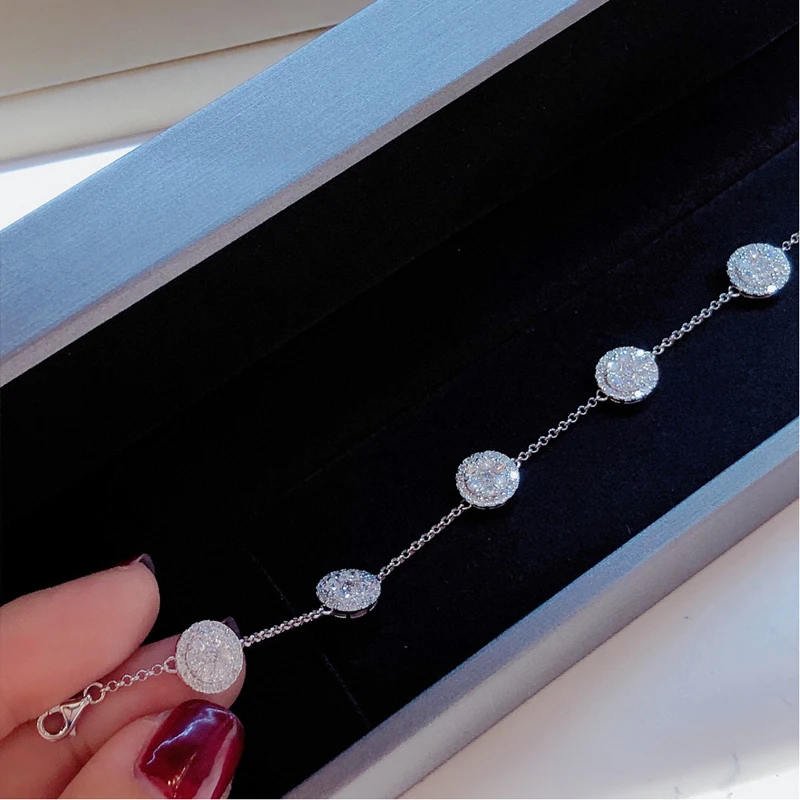 H1cf066a264b249e0902191cc62e1ccabY Aazuo Real 18K White Gold Yellow Gold Real Diamonds 2.5ct Fine Jewelry Bracelet gifted for Women Birthday Party Au750