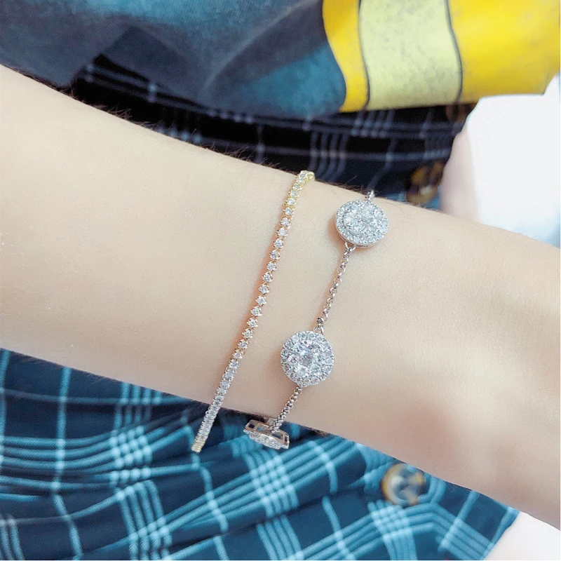 H1da5a9311a1049d98608bb5ae6e22dd2R Aazuo Real 18K White Gold Yellow Gold Real Diamonds 2.5ct Fine Jewelry Bracelet gifted for Women Birthday Party Au750