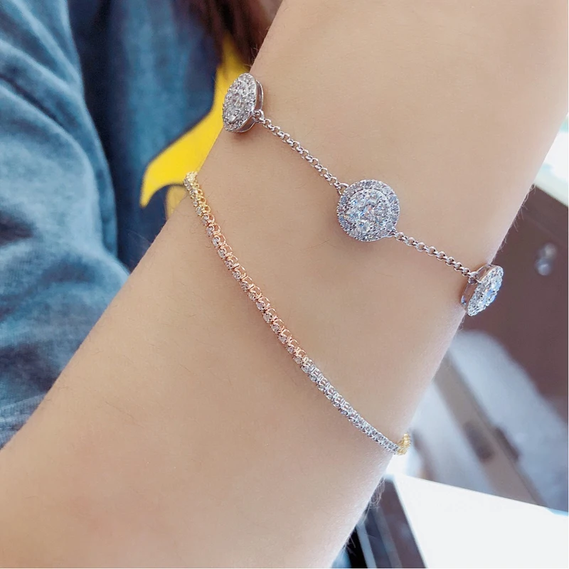 H233c7f4fb48d4ad293146a6ae1508ec04 Aazuo Real 18K White Gold Yellow Gold Real Diamonds 2.5ct Fine Jewelry Bracelet gifted for Women Birthday Party Au750