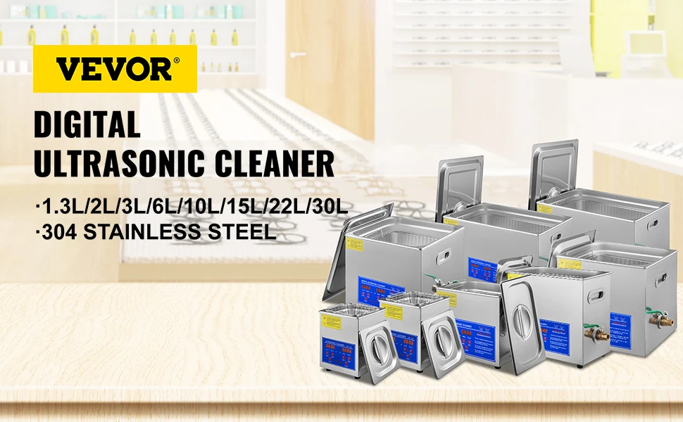 H47857b8ee272404988d4408d5baa9f9b3 VEVOR Ultrasonic Cleaner Home Appliance Ultrasound Cleaner Ultrasound Cleaning Machine 1.3-30L Portable Washing Machine