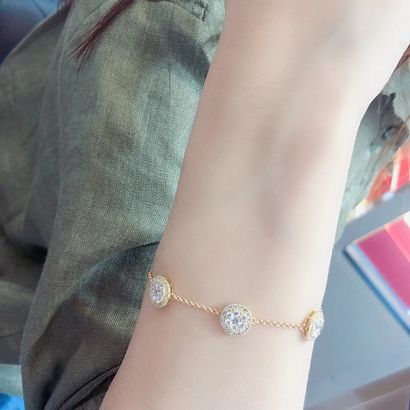 H5954ff43fce942a2a877830dfcc07bc5e Aazuo Real 18K White Gold Yellow Gold Real Diamonds 2.5ct Fine Jewelry Bracelet gifted for Women Birthday Party Au750