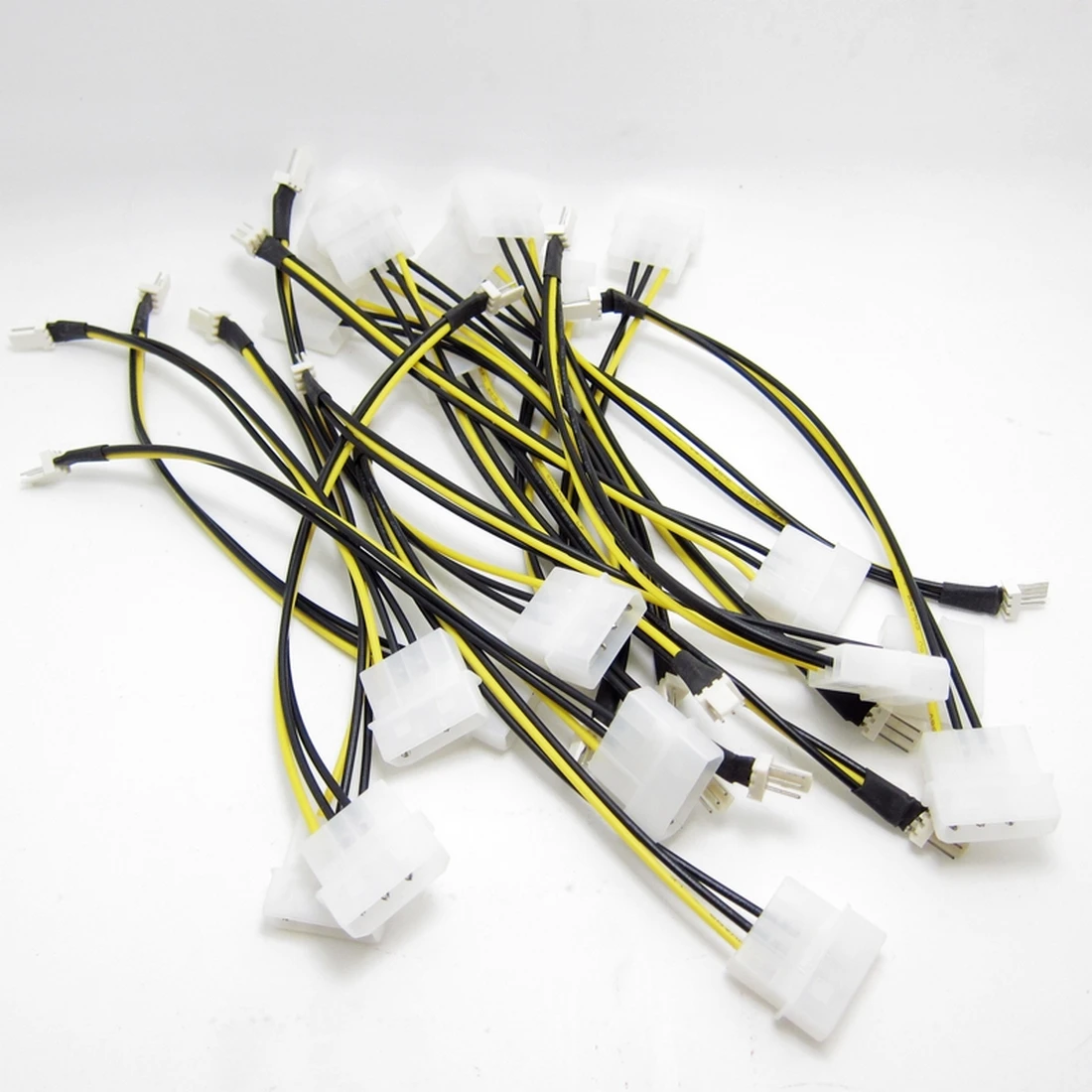 H5f92783bee83492691222b209c72791ep 1 PCS 20cm 4 Pin Molex IDE To 3 Pin PC Computer CPU Case Fan Power Connector Cable Adapter
