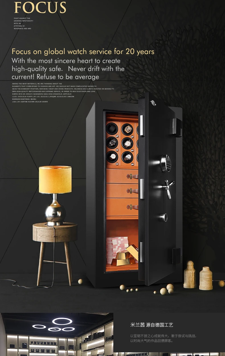 H6bff3f9efa2f4ae19158db3acde6c77f4 Automatic Watch Winder Safety Box 12 Slot Watch Safe Box for Deposit/Watch/Jewelry/Antique Guard Against Theft Case Strong Boxes