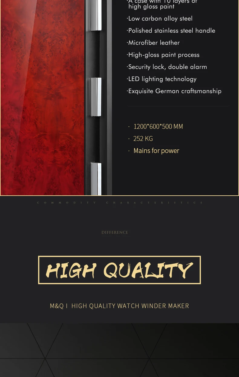 H6c78e88f1ee7470f951fc166729ac309D Automatic Watch Winder Safety Box 12 Slot Watch Safe Box for Deposit/Watch/Jewelry/Antique Guard Against Theft Case Strong Boxes