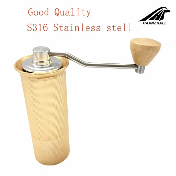 HAANZHALL 45MM Manual Coffee grinder Stainless steel Burr grinder Conical Coffe bean miller Manual Coffee Milling machine