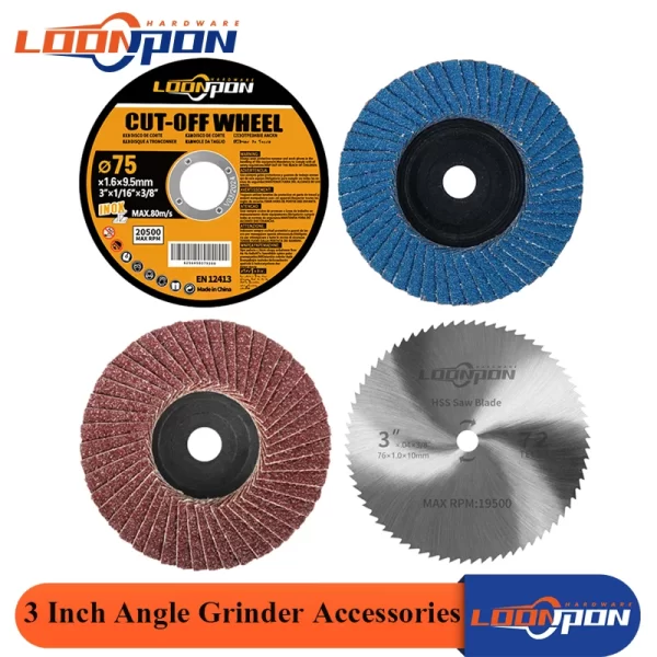 HSS/Carbite Cutting Disc Polishing Disc 75mm Diameter 10mm Bore Grinding Disc Multifunction Electric Angle Grinder Attachment