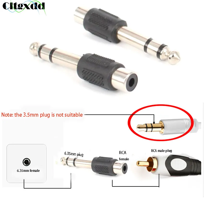 HTB1ptQrXzfguuRjSszcq6zb7FXan cltgxdd 6.5mm 3pole stereo male to RCA female AV jack audio adapter for Sound equipment microphone mixer 6.35 to RCA Conversion