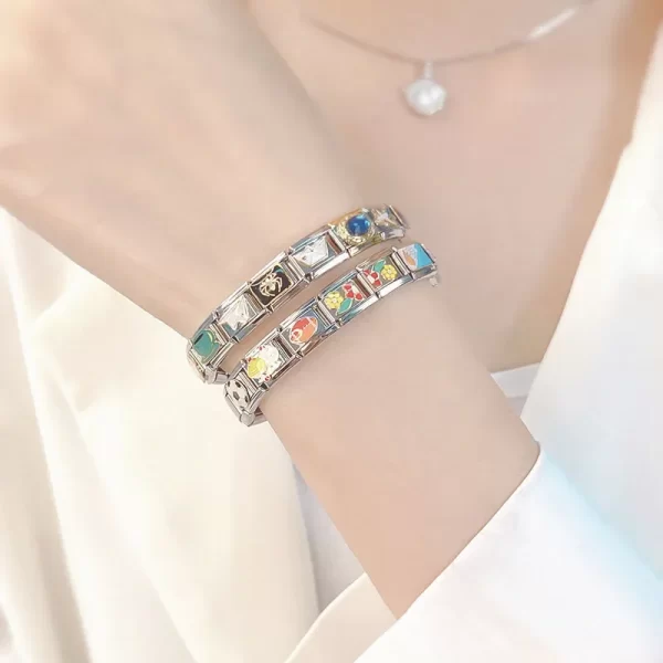 Hapiship 2023 New Fashion Spider Aircraft Cat Coffee Charm Italian Links Fit 9mm Bracelet Stainless Steel Making Jewelry DJ644-C - Image 2