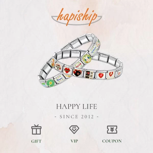 Hapiship 2023 New Fashion Spider Aircraft Cat Coffee Charm Italian Links Fit 9mm Bracelet Stainless Steel Making Jewelry DJ644-C - Image 6