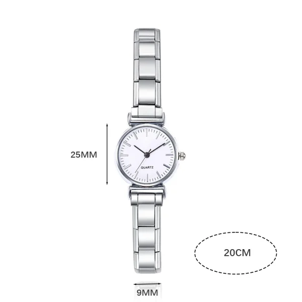 Hapiship Fashion Women's Stainless Steel White Black Watch Bracelet Bangle For Party Friend Wife Birthday Jewelry Gift G150 - Image 2