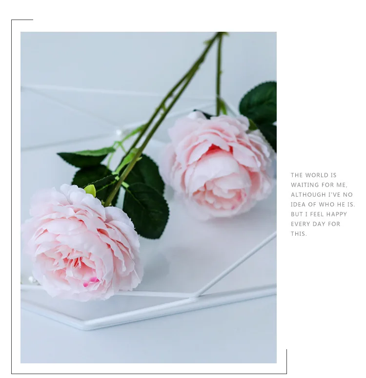 Hb610ca90af574fcc864bebe8e203303cA 3 Heads Fake Peony Vases for Home Decoration Accessories Wedding Decorative Flowers Scrapbooking Garden Household Products